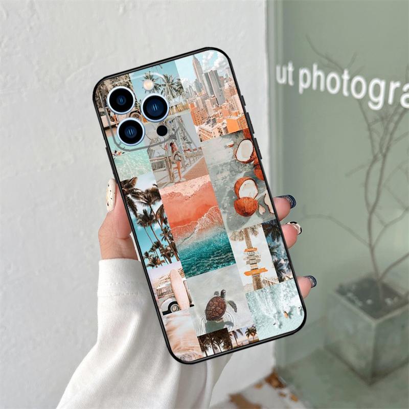 Beach Vibes Silicone Soft Case For iPhone 17 Air 11 14 15 16 Pro Max 13 12 Mini 16 Plus 16e Back Cover