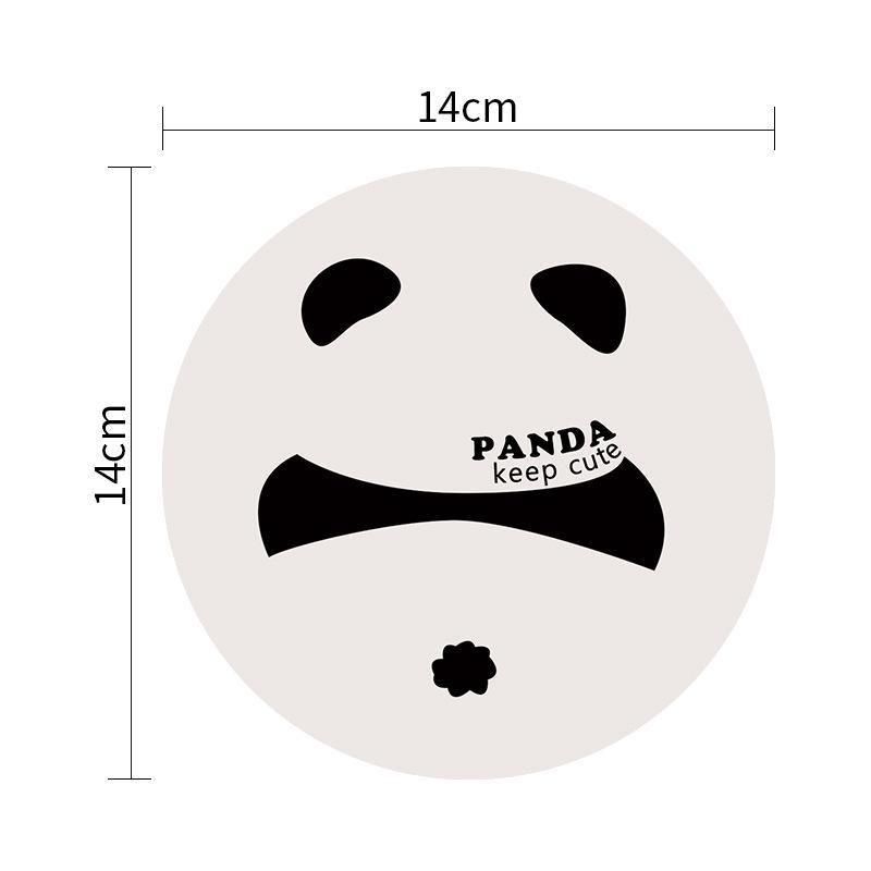 Cute Panda Coasters Waterproof Oil-free Washable Heat Insulation Soft Mats Table Mat Creative Round Non-slip Dinner Plate Cups
