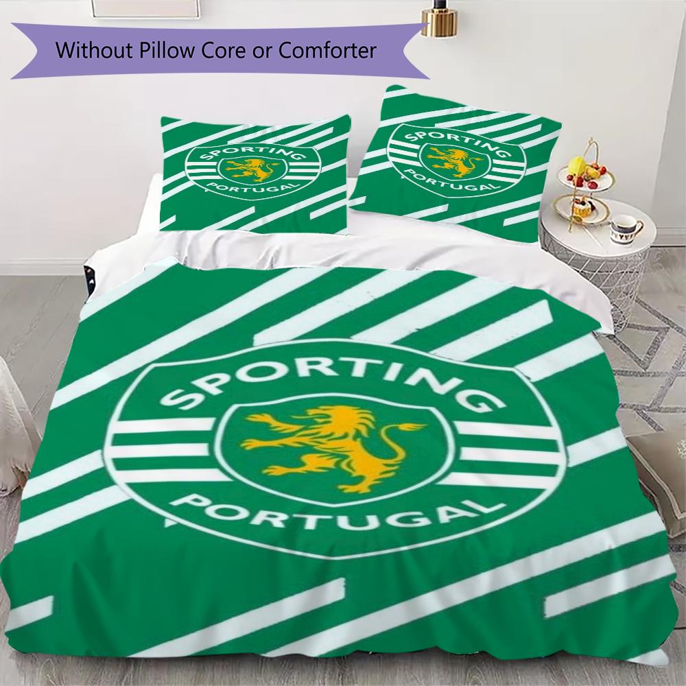 Sporting CP Pattern Bedding,Quilt Set Quilt Cover Pillowcase Home Birthday Gift(1 * duvet cover + 2 * pillowcase, without core)_lx