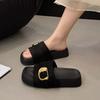 2026 Spring and Summer New Korean Edition Versatile Fashion Flat Bottom One Word Drag Women's External Wear Non Slip Slippers