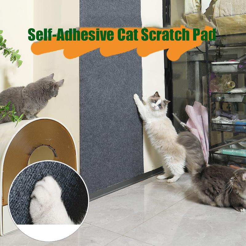 Self-Adhesive Cat Scratch Pad Durable Stick-On Wall Sofa Furniture Protector Anti-Scratch Cut-to-Fit Pet Climbing Mat Carpet