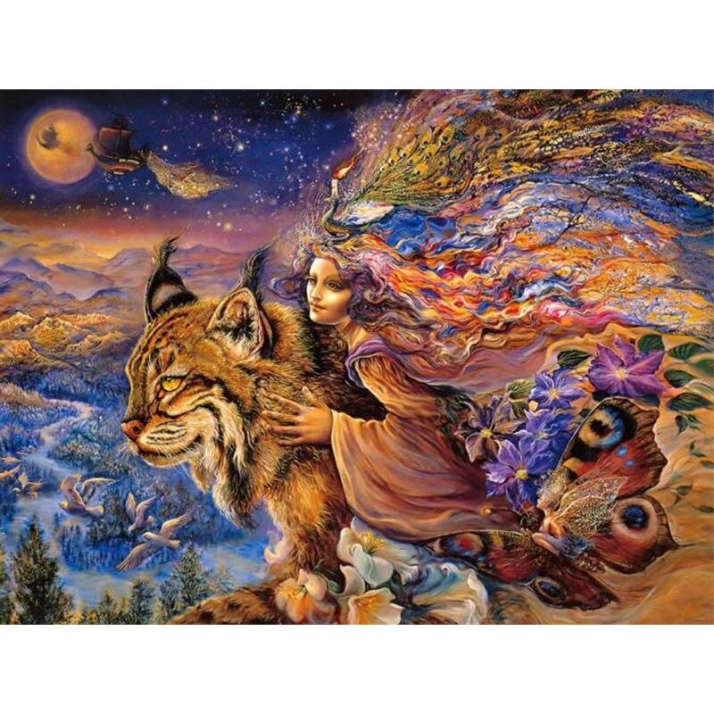 Krásná dívka Butterfly Rhinestone 5D DIY Diamantová malba Vyšívací sady křížového stehu Diamantová mozaika Home Decor