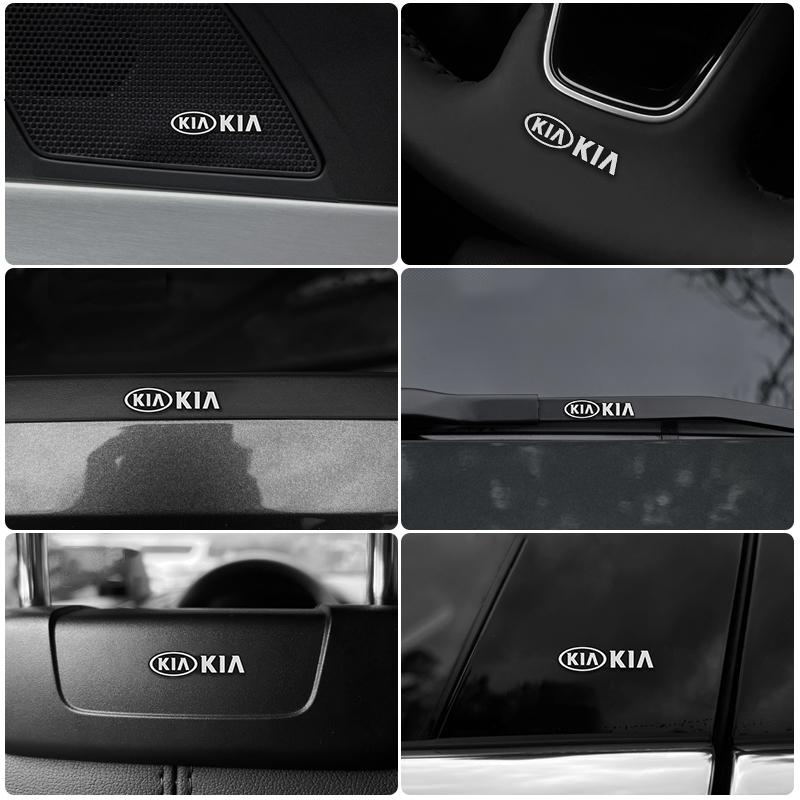 5Pcs/10Pcs Mini Aluminum Car Decorative Stickers For KIA K3 Sportage Carnival K5 Seltos Pegas KX1 EV5 Sonet EV6 K4 EV3 Ceed K8