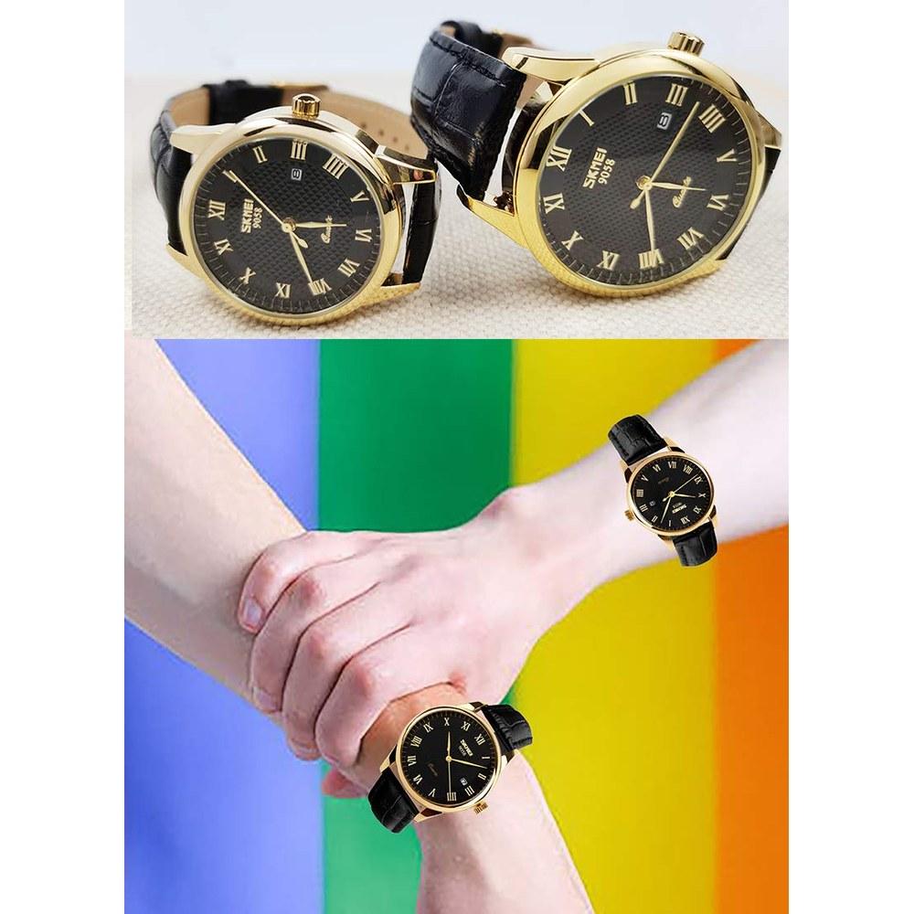 SKMEI Men's Business Wristwatch Waterproof Leather Belt Quartz Analog Casual Simple Date Day Lightweight Classic Gift for Father's Day