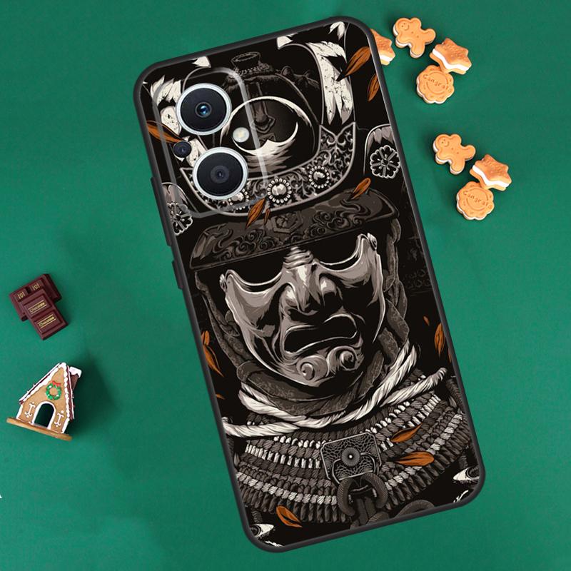 

Samurai Japanese Warrior Mask Case For OPPO Reno 14 F 13 12 11 10 Pro 8T 8 7 Lite Cover For OPPO Find X8 X6 X5 X9 Pro Coque OPPO Reno7 4G