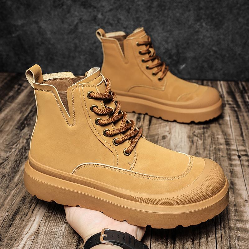 Classic Leather Men Ankle Boots Outdoor Man High Top Shoes Versatile Hiking Boots Leisure Walk Male Casual Botas Motocross Boots