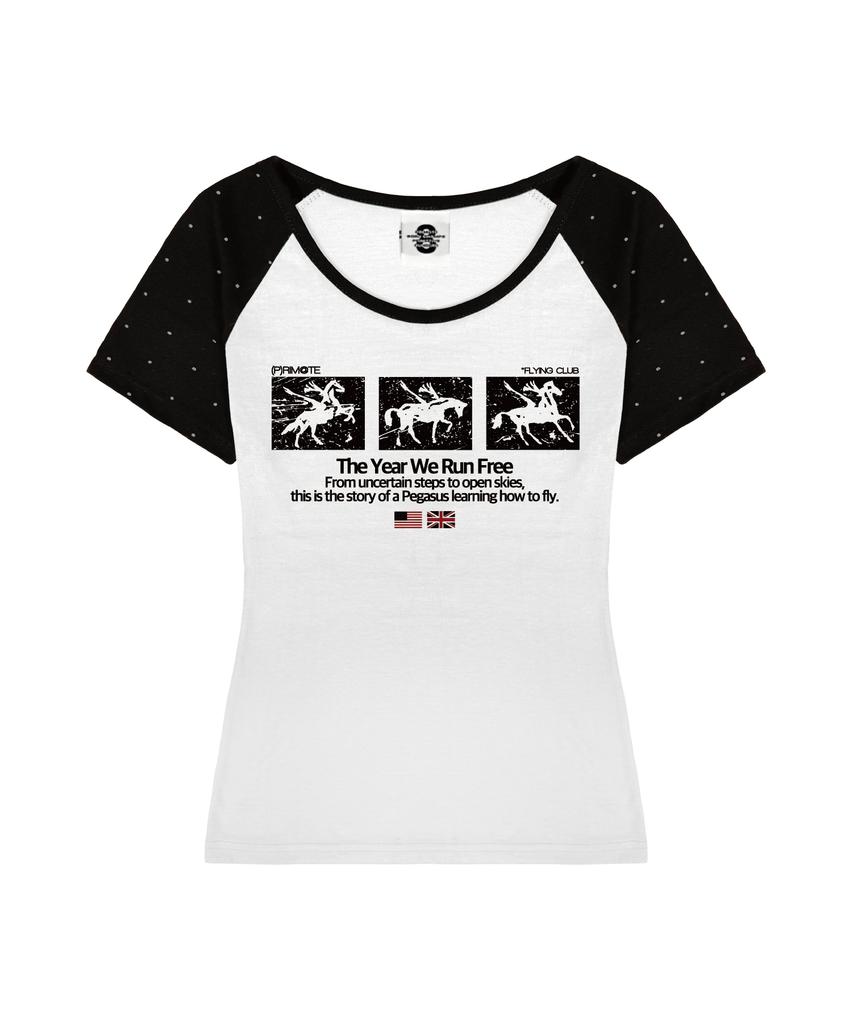 PRIMATE Run Free U-Neck Polka Dot Raglan Slim Fit Short Sleeve T-Shirt 4 Colors