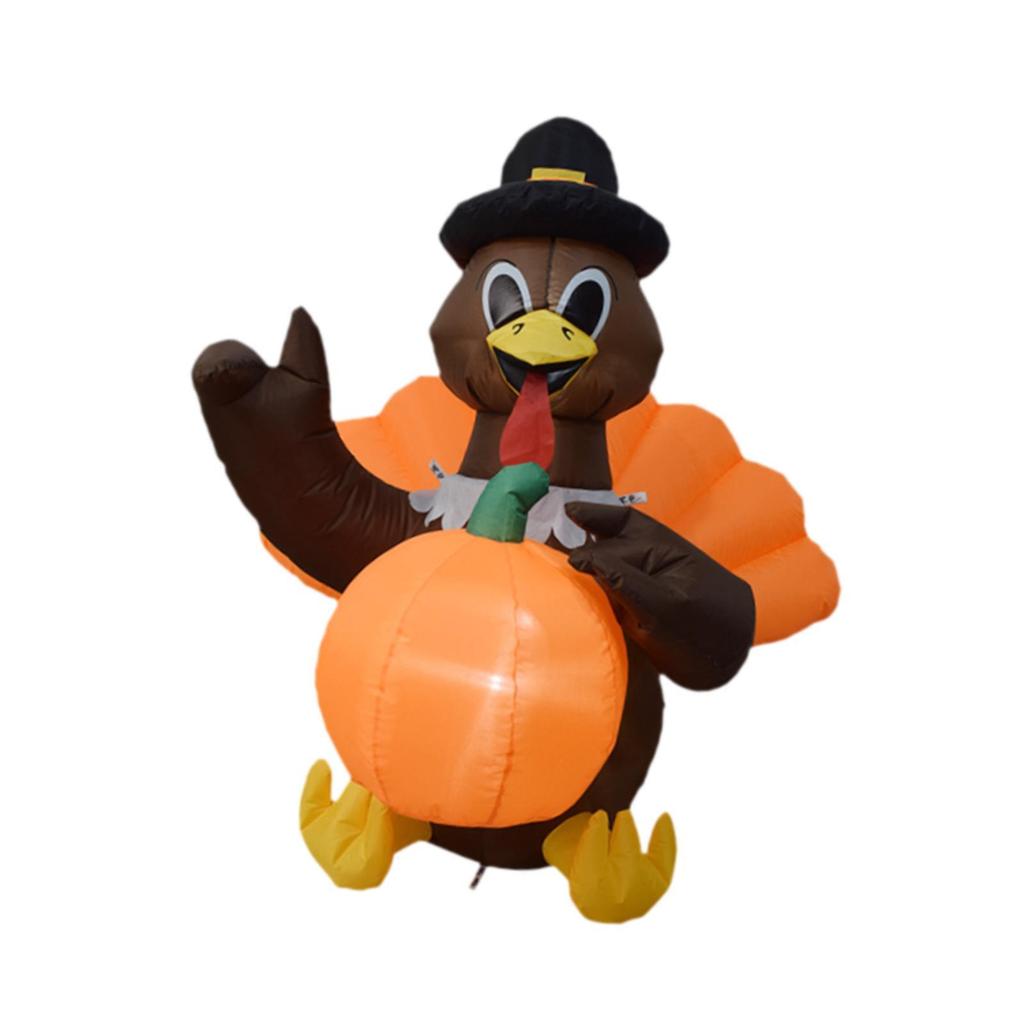 122 cm Versatile Photo Props Home Decor Easy to Use Inflatable Turkey Decoration for Thanksgiving Halloween Holiday Autumn
