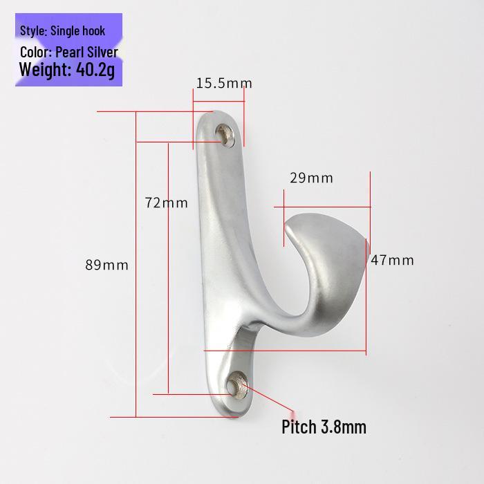 European Style Bathroom Coat and Hat Rack - Simple Steel Wall Hook for Clothes, Single Hook Hanging Accessory