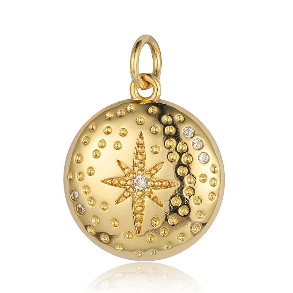 Bee Butterfly Copper Cubic Zirconia Heart Lock Love Charm Women Sun Star Necklace Pendant DIY Jewelry Charms