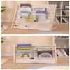 Solid Wood Kids Sling Bookshelf With Canvas Pockets And Large Capacity Perfect For Nursery Playroom Bedroom