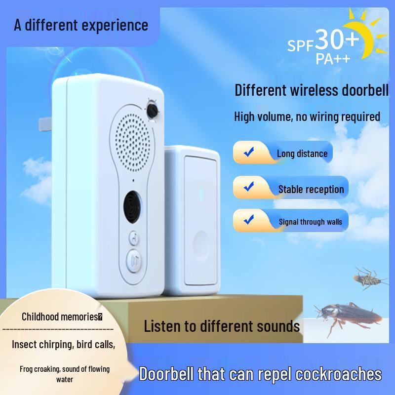 Wireless Multi-purpose Doorbell with Remote Control for Homes, Apartments, Restaurants, and Shops - Includes Emergency Call Button
