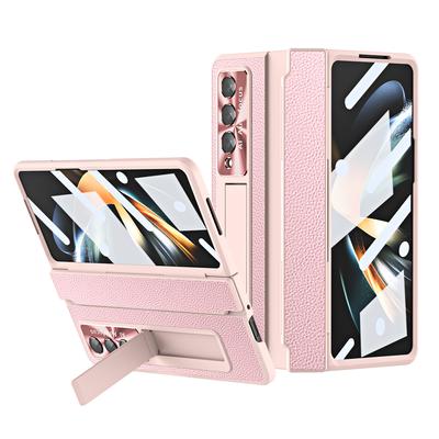 Husă Zfold4 Plating Piele Folie de Sticlă Integrală Pentru Samsung Galaxy Z Fold4 Fold 4 Fold3 Fold 3 Anti-Alunecare Husă Telefon Mobil Funda