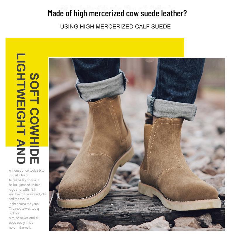 מגפי צ'לסי לגברים: דגם Dr1460 רטרו בסגנון בריטי, מגף מרטין מעור, סליפ-און, חם וקז'ואלי.