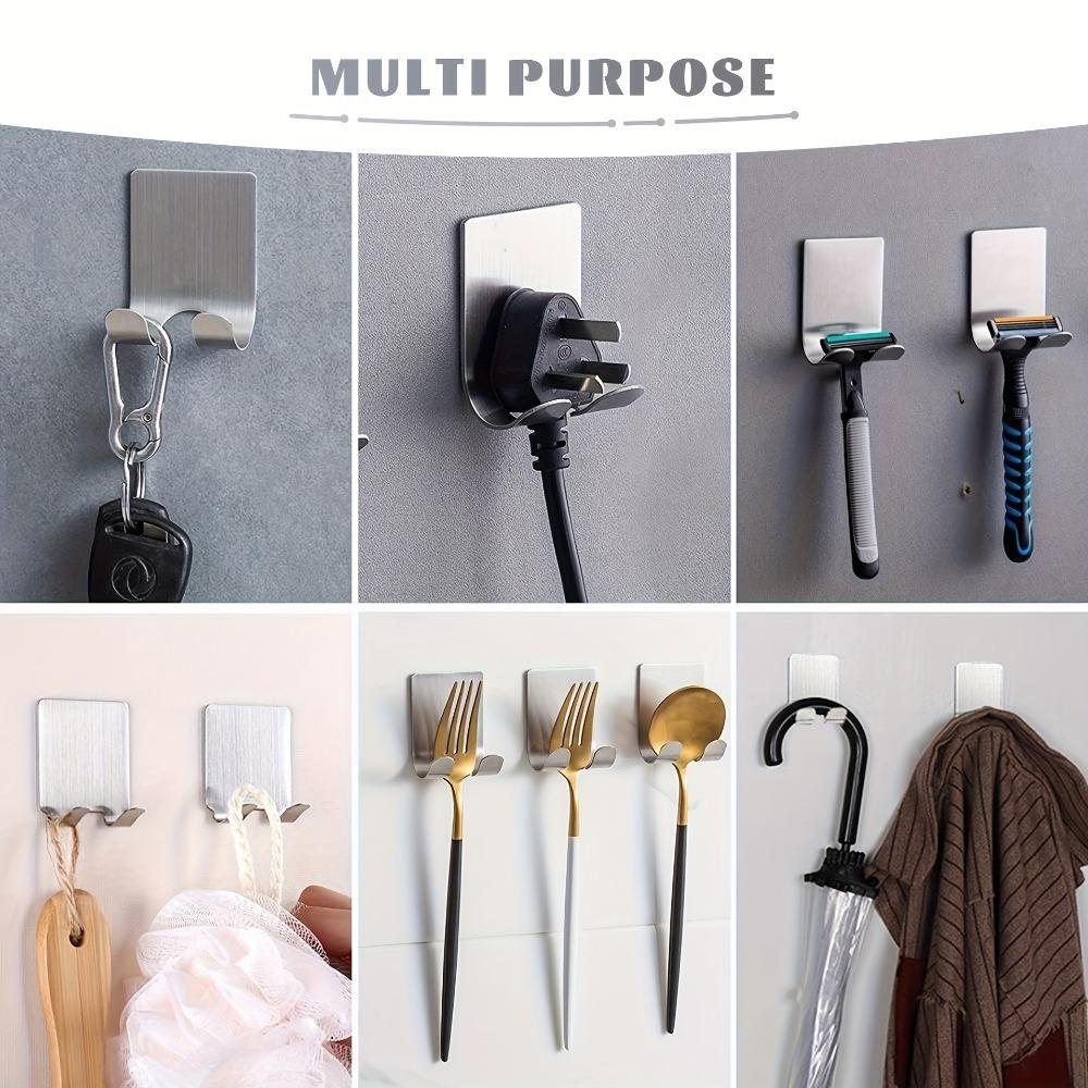 1/2/3PCS Razor Holder Bathroom Kitchen Storage Hook Self-adhesive Stainless Steel Wall Hanging Hook Towel Plug Storage Device