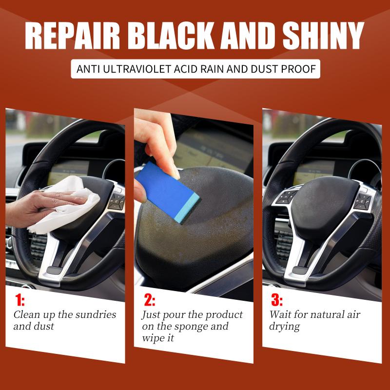 

Car Plastic Renovation Agent Interior Car Leather Dashboard Steering Wheel Plastic Coating Maintenance Agent Car Wash Supplies one size