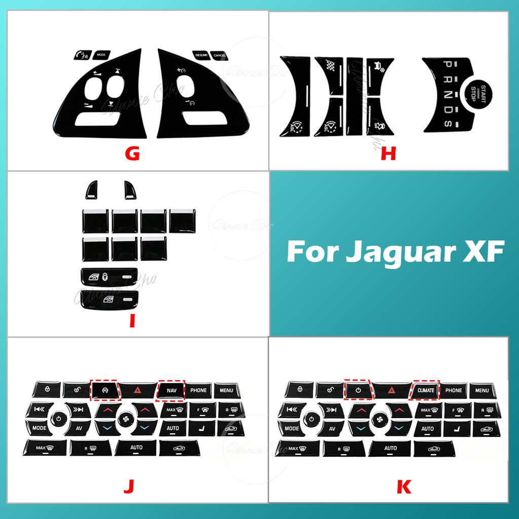 Black Epoxy Button Sticker for Jaguar XF X250 XK XKR XJ XJL Car Interior Refinishing Trim Cover for Dashboard Center Console