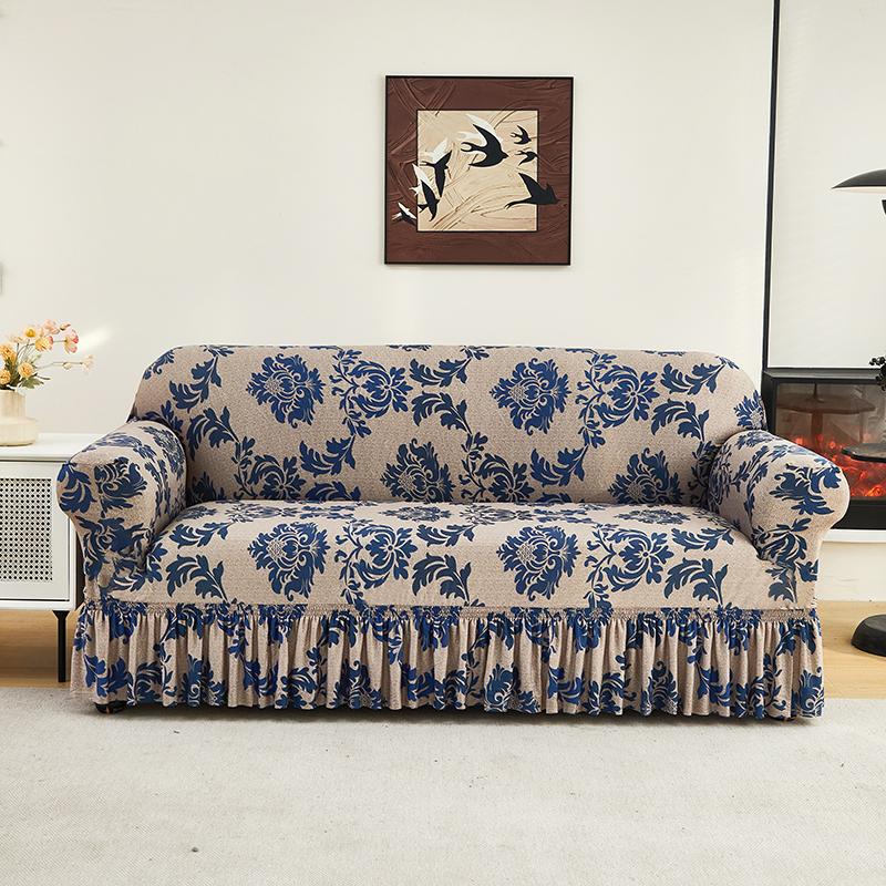 Sofa Slipcover Couch Cover With Skirt Durable Washable High Elastic Stretchable Easy Fit Universal Furniture Protector