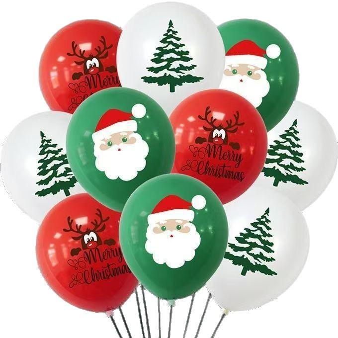 12-Inch Thick Christmas Eve Balloons – Santa Claus Print for Mall Event Decoration