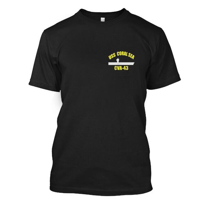USS Coral Sea CVA-43 Aircraft Carrier Veteran Day Father D T-Shirt M