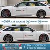 2Pcs Car Door Sticker Anti-Scratch Decals Decoration Accessories For Honda Fit Jazz GK5 Civic Type-R CRV Pilot Accord Insight SM1