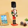 Wooden Nutcracker Decor 30cm Hand-Painted Soldier with Moving Jaw Christmas Mantel & Tree Decoration
