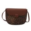 Nischendesign einfache Satteltasche trendig vielseitig kleine quadratische Tasche breiter Schultergurt Leopardenmuster Umhängetasche