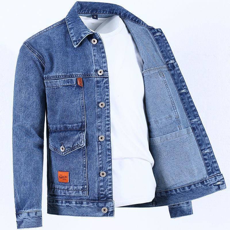 Shopping Mall Closed Down Denim Jacket Men's Work Jacket Spring and Autumn Warm Wear-resistant Electric Welding Anti-scalding Work Clothes Jacket
