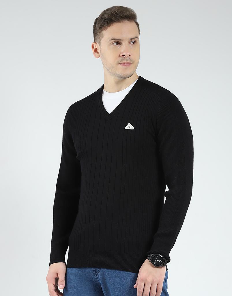 Monte Carlo Men's Wool Full Sleeves V Neck Sweater
