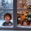 Christmas Window Stickers Static Reusable Home Decor Snowflake Window Stickers Holiday Decor For Glass Door Tile Bedroom