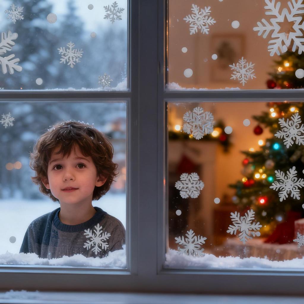 Christmas Window Stickers Static Reusable Home Decor Snowflake Window Stickers Holiday Decor For Glass Door Tile Bedroom
