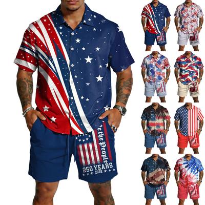 Men's Casual Lightweight Breathable Short-Sleeve Shirt And Shorts Set