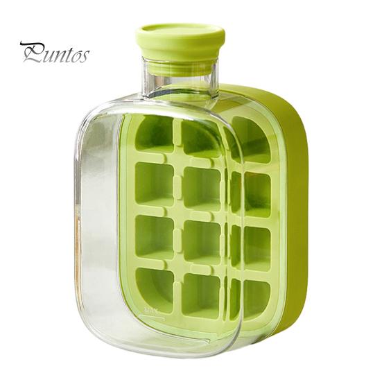 Eiswürfelschale für Wasserflaschen, zum Kaltpressen, 2-in-1-Eiswürfelform und Wasserkocher, schnelle Eisherstellung, tragbare Flasche, leicht zu lösende Silikonform, berührungsloser Gefrierbecher