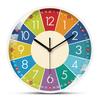 Wall Clock Scientific Design Easy To Read Silent Non-Ticking Battery Operated Colorful Clock Classroom Nursery Time Learn Tool