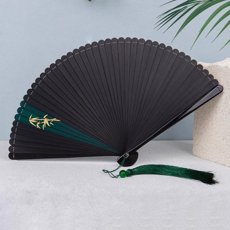 Bamboo Folding Fan: Portable Chinese Style for Summer, Cheongsam, Hanfu, and Children's Dance
