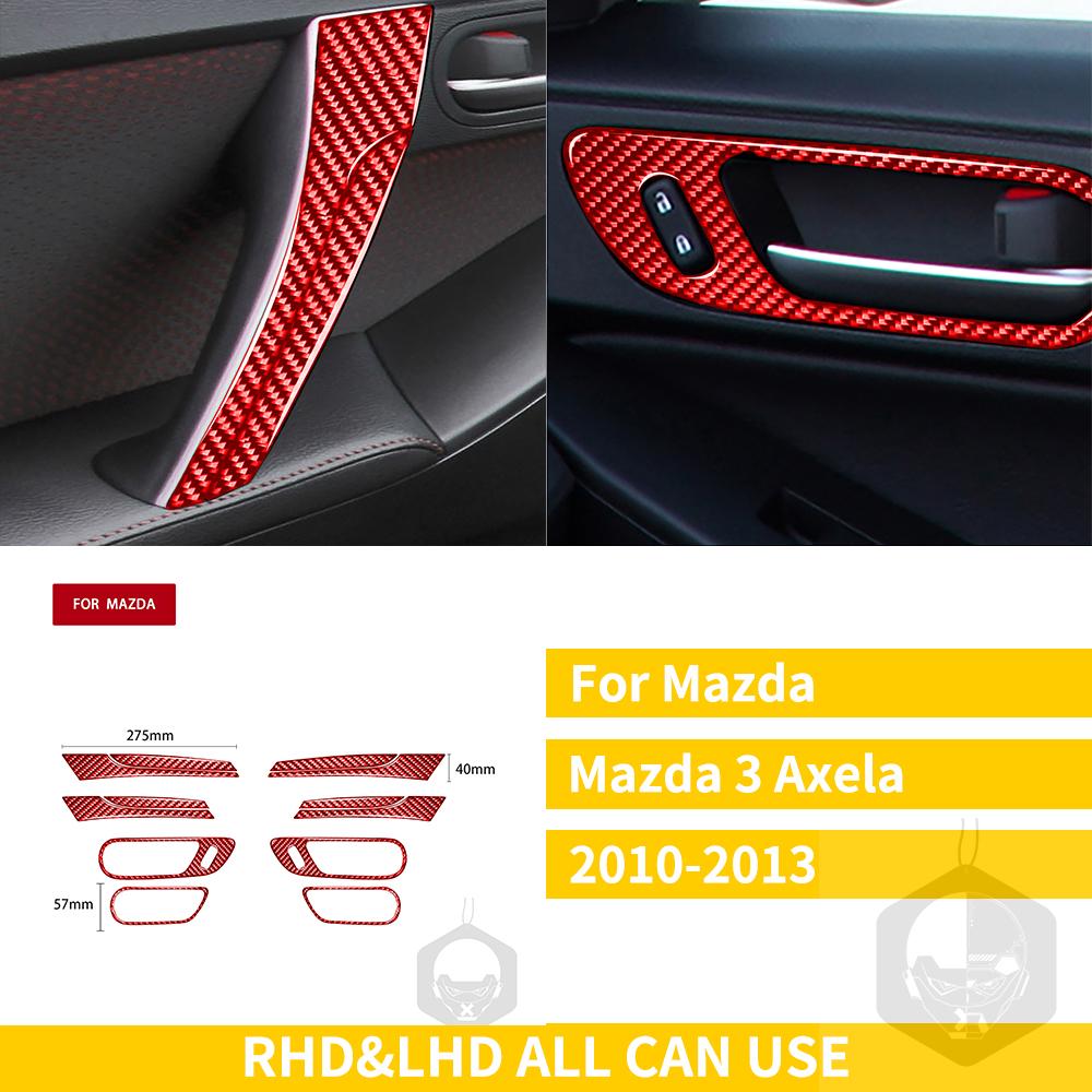 Red Carbon Fiber Whole Interior Stickers For Mazda 3 Axela 2010-2013 Car Accessories Dash Trim Gear Shift Console Cover Molding SW8