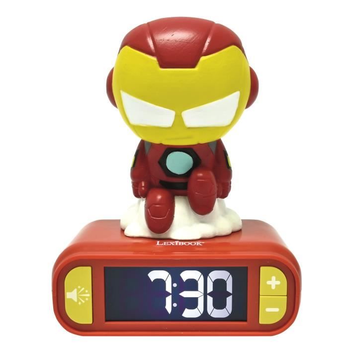 Réveil veilleuse digital LEXIBOOK - Iron Man - 3D lumineux et sonore - Enfant