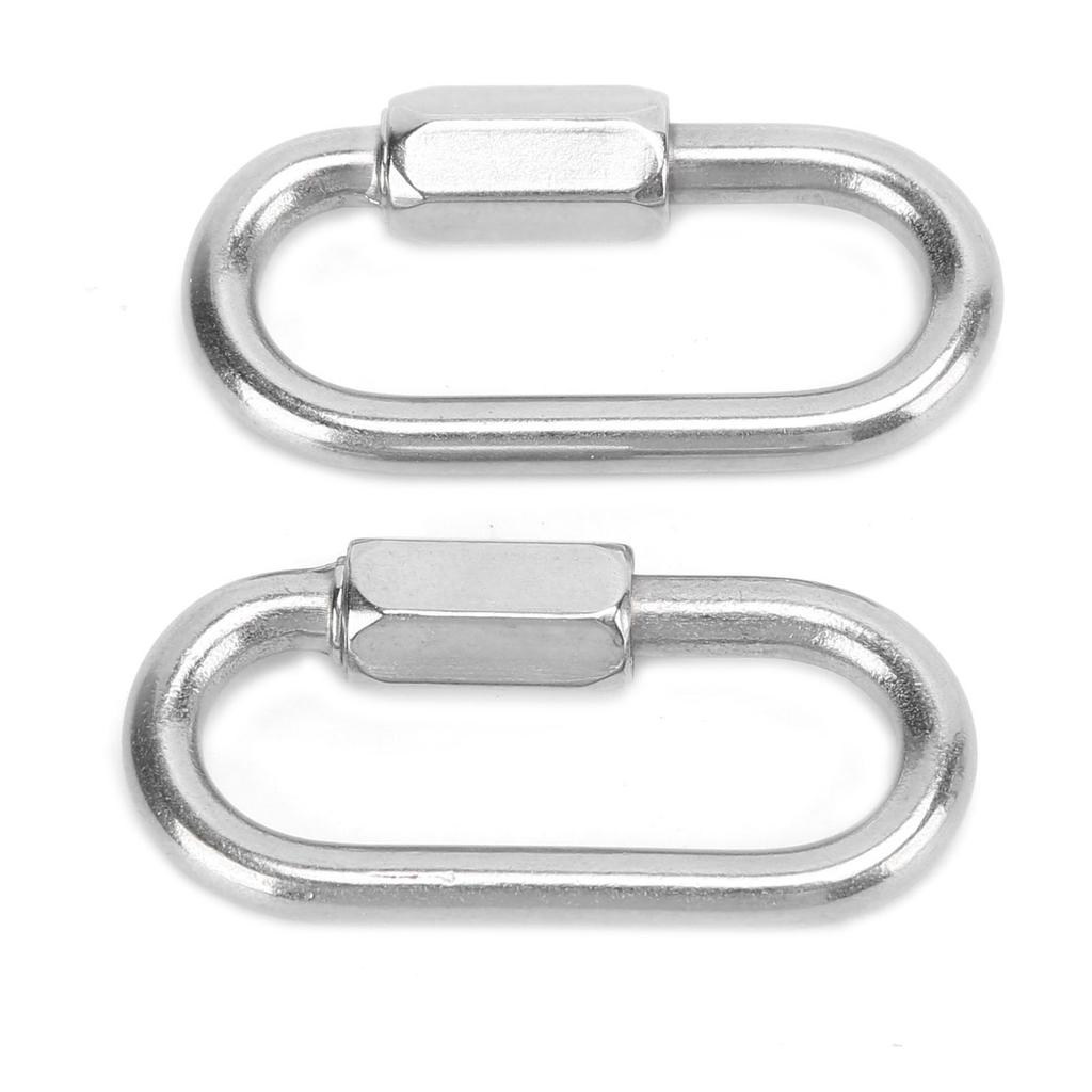 2PCS Maillon Rapide Mousqueton de Sécurité Forme D en Acier Inoxydable avec Vis Hexagonale pour l'Escalade
