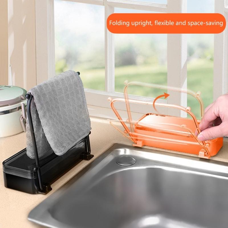 Stylish Foldable Suction Cup Waste Rack Convenient for Kitchen Sink Efficiently Filters Food Debris With 50 Mesh Bags