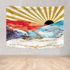 Retro 70s Tapestry Floral Pattern Rainbow Sun Landscape Abstract Art 60s Vintage Boho Home Decor Wall Hanging