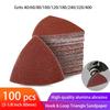 100pcs Triangular Sandpaper Hook & Loop Triangle Sanding Sheets Fit 3-1/8 Inch Oscillating Multi Tool Sanding Pad 40-400 Grit