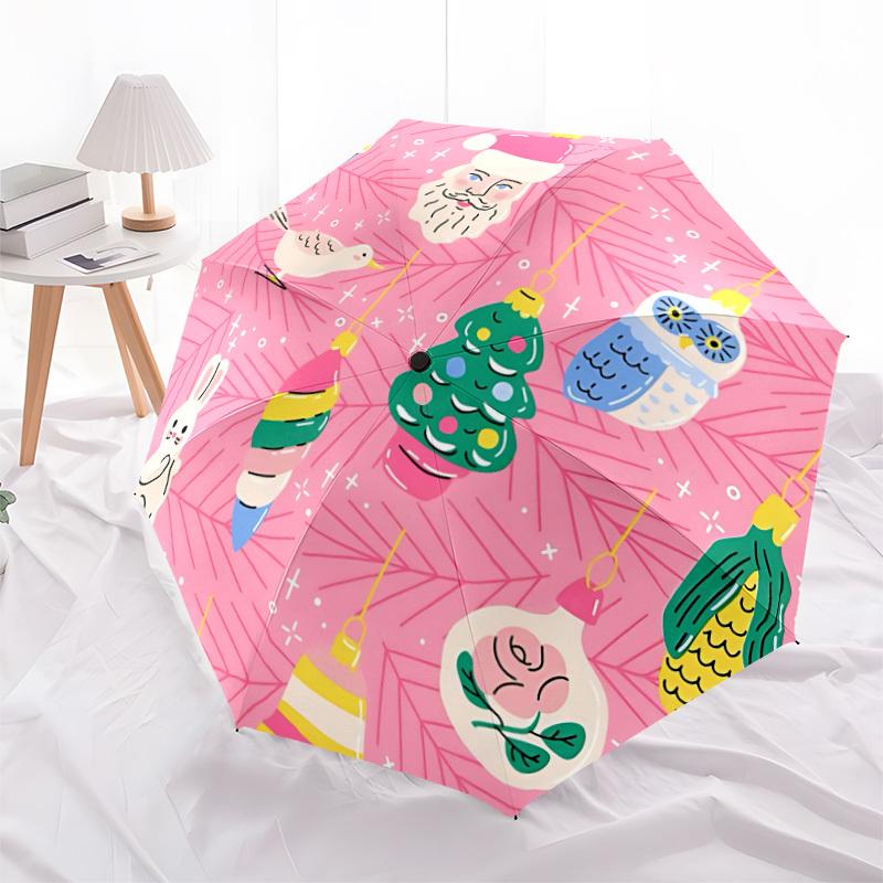 1pc Christmas Ornaments Automatic Opening/Closing Umbrella with Operation & Windproof Canopy - Folding Design, Holiday Gift yy260225194