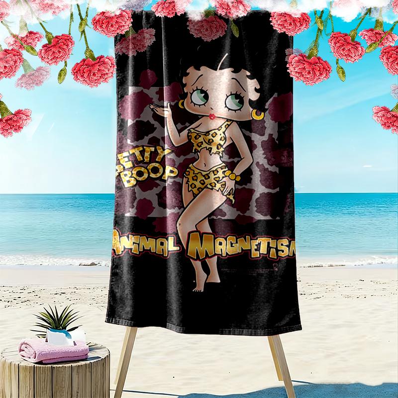 Betty Boop Beach Towel, Multi-purpose Beach Towel Perfect for Camping and Beach Vacations