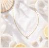 Minimalist Solitaire Zircon Choker Necklace, Single Stone Pendant, 18K Gold Plated Stainless Steel Clavicle Chain Jewelry