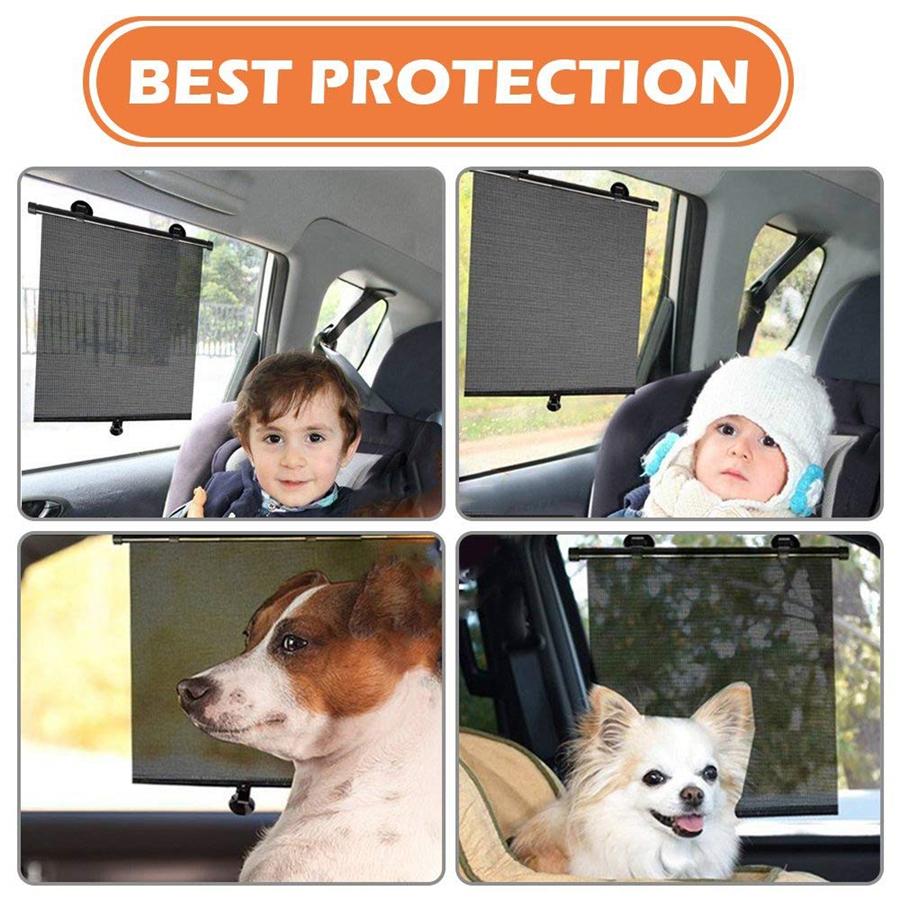 Auto Car Window Sun Shade Cover Roller Side Rear Visor Protector COVER 2 Pack