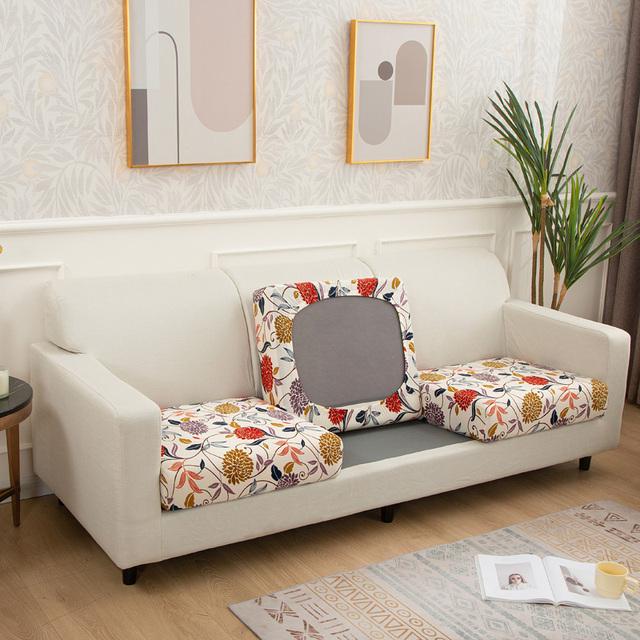 1 /2 /3 /4 Sitzer Sofa Sitzkissenbezug Für Wohnzimmer Haustiere Kinder Möbel Druck Stretch Waschbar Abnehmbar Stuhlsitzbezug