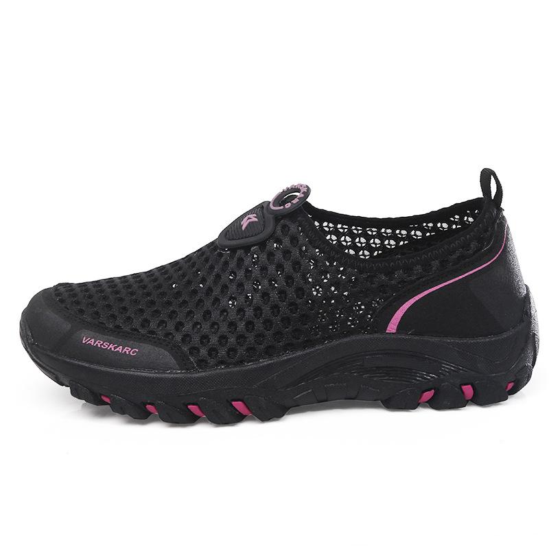 Große Größe Frühling und Sommer Outdoor Mesh Bergsteigen und Bachwanderschuhe Damen atmungsaktiv rutschfest Reise Ein-Pedal Amphibische Watschuhe