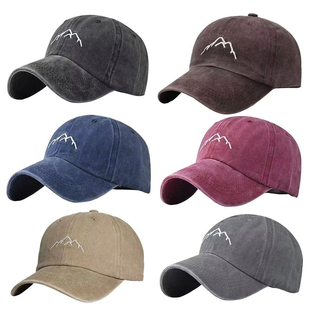 Adjustable Baseball Caps Mountain Embroidery Sun Headwear Vintage Trucker Hat Summer