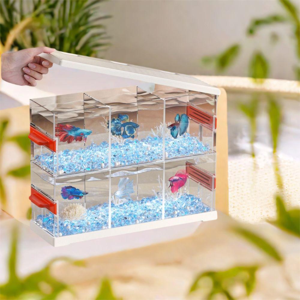 High Definition Transparent Fish Tank Shatterproof Fish Breeding Box Desktop Fish Tank  Office