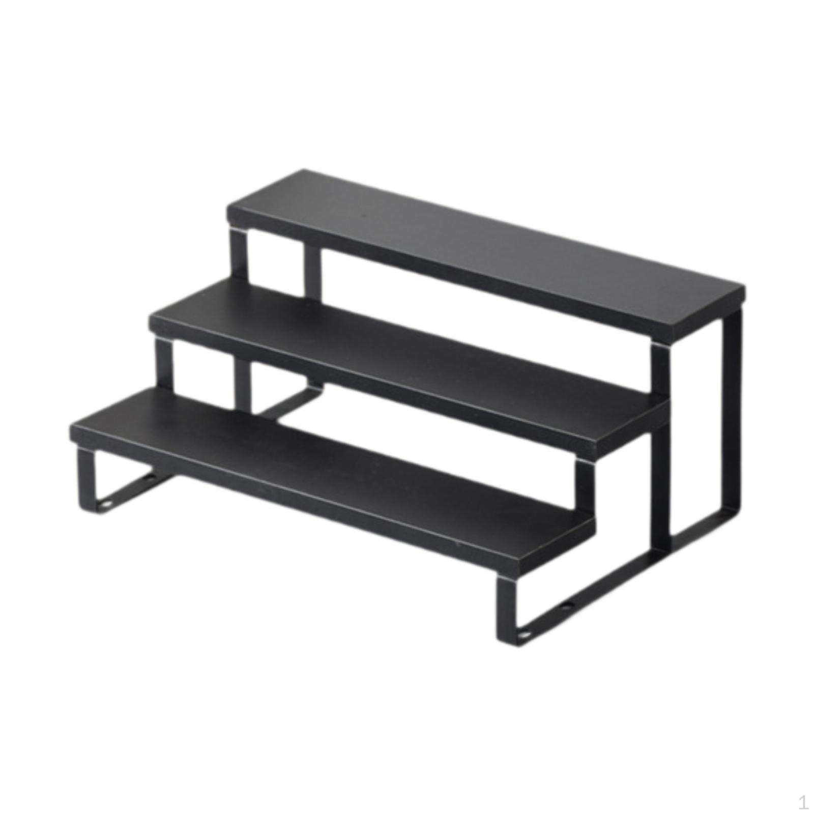 

3-ярусная деревянная подставка для кукол, декоративная подставка для кексов, идеально подходит для кафе или гостиной чёрный